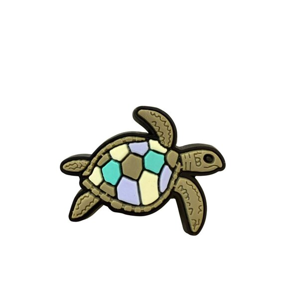 Beach Themed Croc Charms Set Of 5 Jibbitz With Cactus Turtle Wave Flip-Flops - Picture 6 of 7